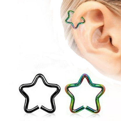 PVD Plated Star Shaped Cartilage Earring