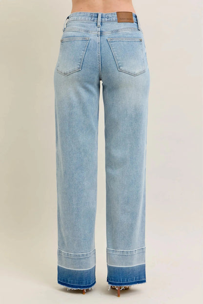 Women's Jeans Jeans - Plus Size Wide Leg - Released Hem Denim