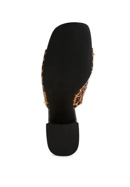 Shoes Rag Company Edama Leopard Print Studded Slip-Ons - Trendy Style Footwear - Premium Quality Product | Fast Shipping & Returns