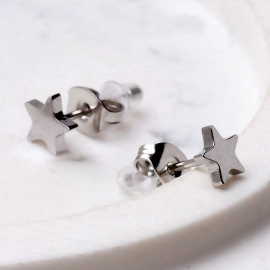 Pair of 316L Stainless Steel Star Stud Earrings