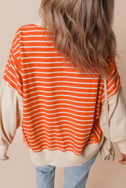 Women's Pullover Sweatshirt Women's Pullover - Color Block Striped - Casual Daily Sweatshirt