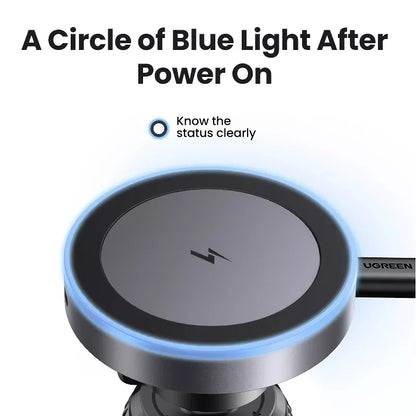 Magnetic Car Phone Holder Wireless Charger with LED Light for iPhone