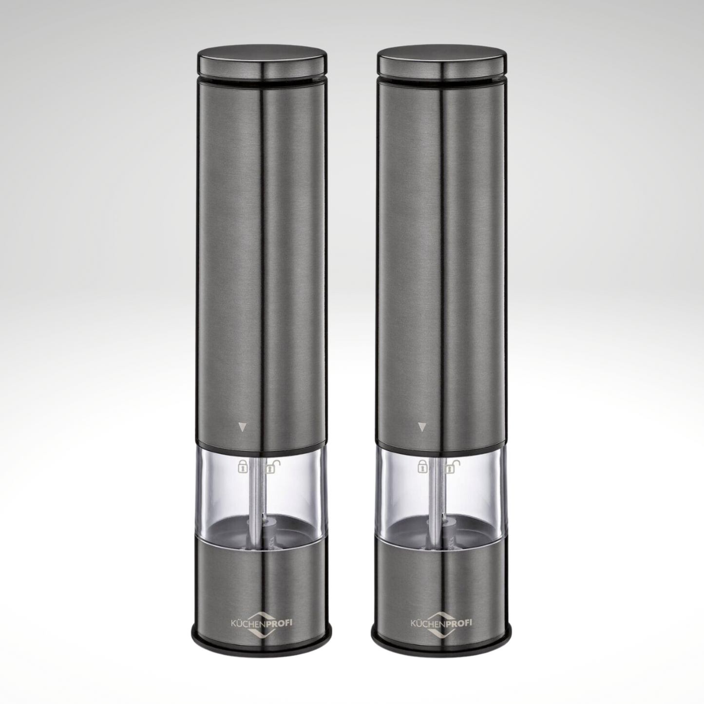 "Boston" Electric Salt and Pepper Mill, s/s, acrylic, 2" dia. x 9"