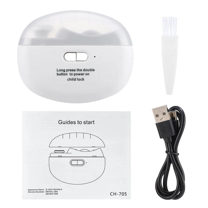 White electronic device with packaging, USB cable, and remote control on a white background | Origin Zero