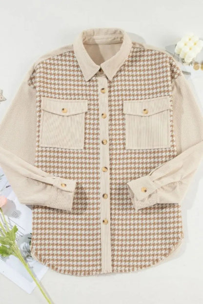 Trendsi Houndstooth Jacket Women's Button Up