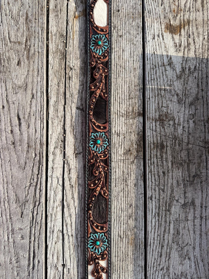 Genuine Leather Western Belt with cutout floral details