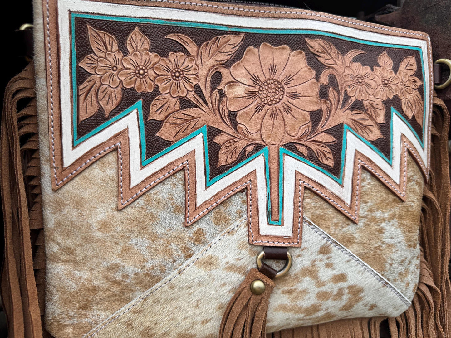 Genuine Western Spotted Cowhide Leather Purse and Wallet