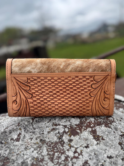 Desert Sunset Western Speedy Leather Purse with optional wallet