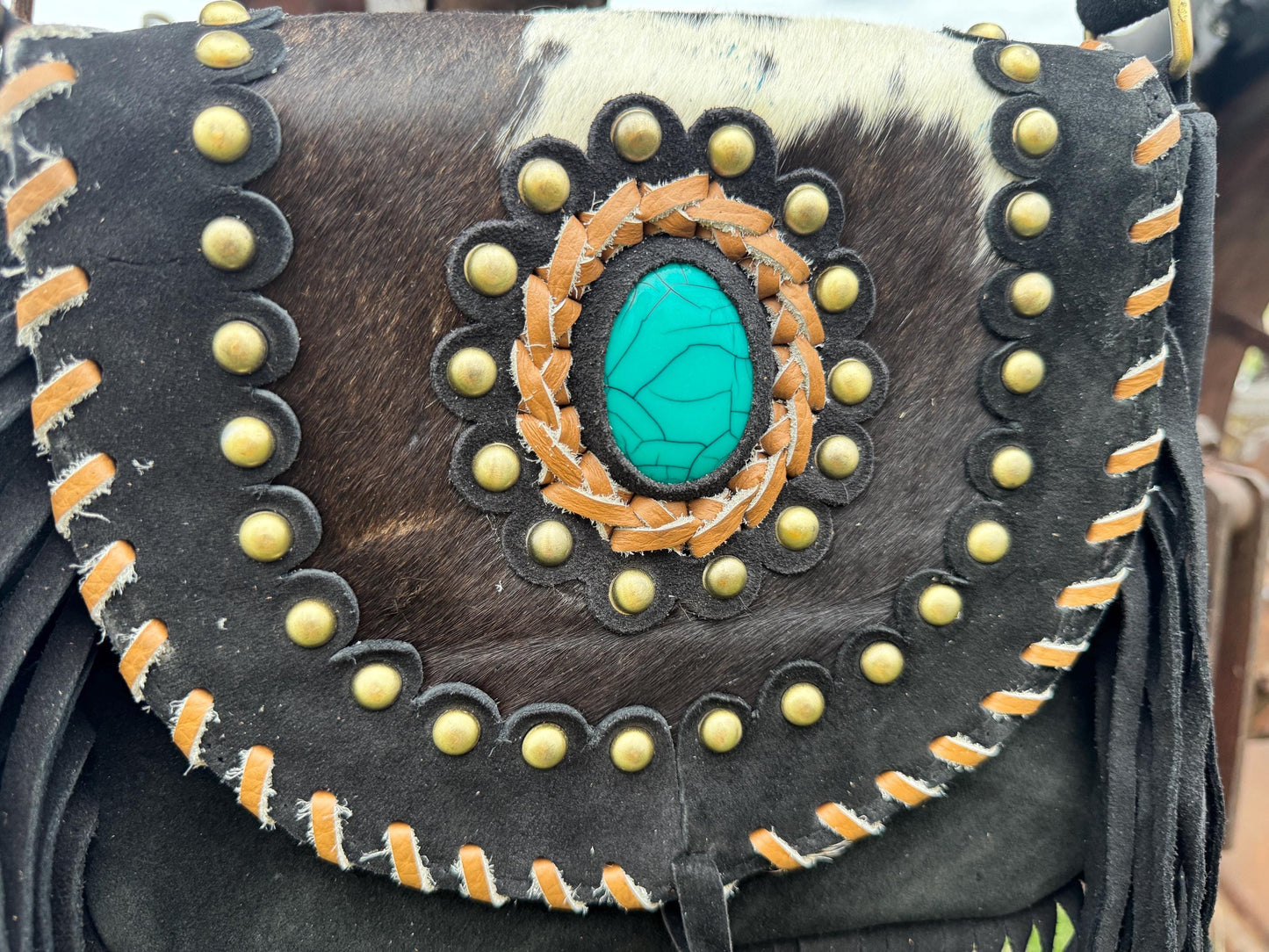 Genuine Western Boho Fringe suede leather purse by Double B