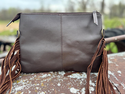 Genuine Western Cowhide Leather Purse with fringe