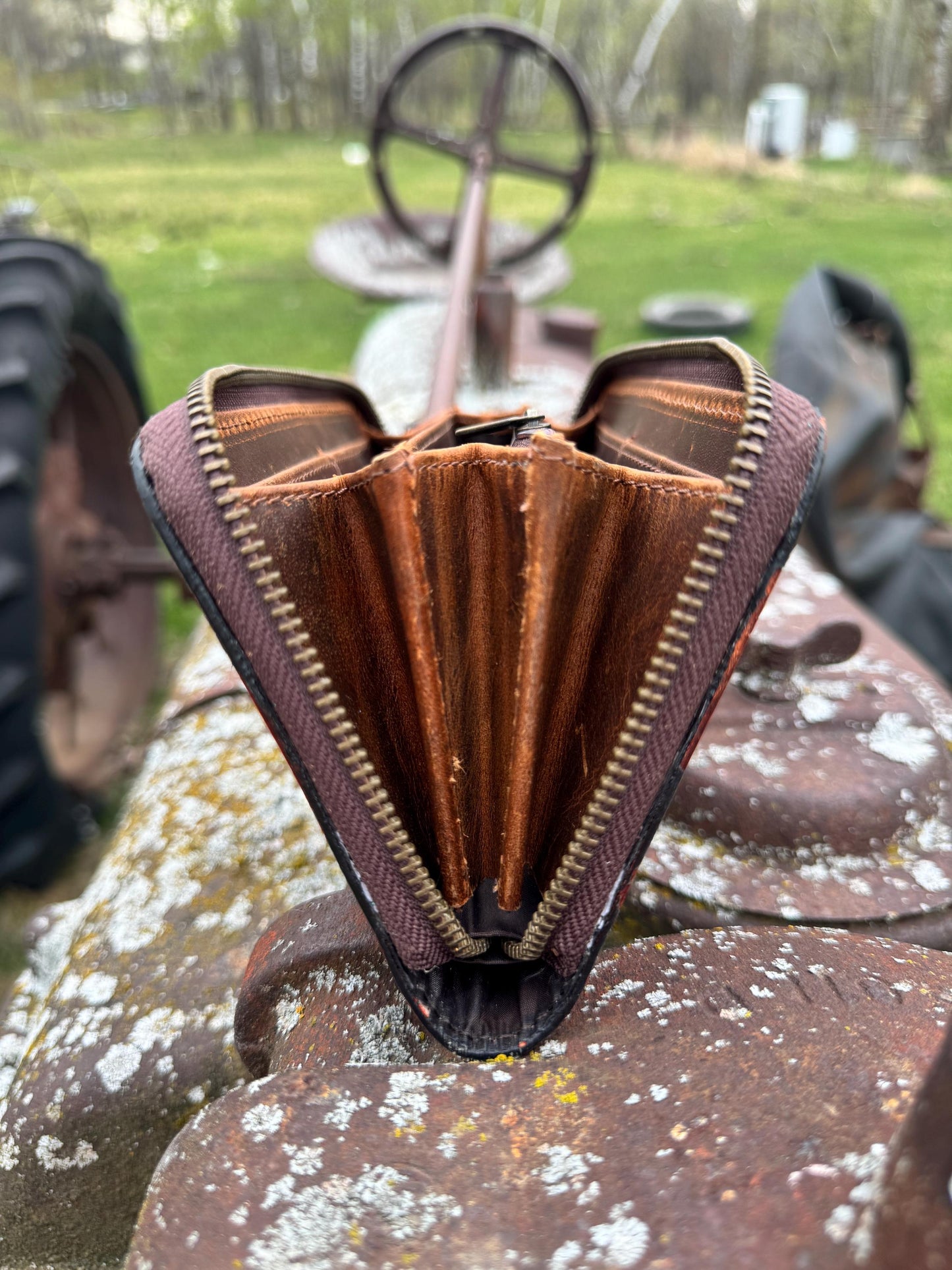 Genuine Leather Hand Tooled Sunflower Wallet by Double B