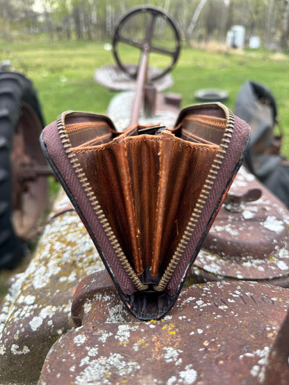 Genuine Leather Hand Tooled Sunflower Wallet by Double B
