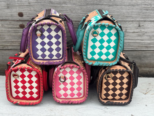 Western Checkered Colorful Speedy Barrel Bag