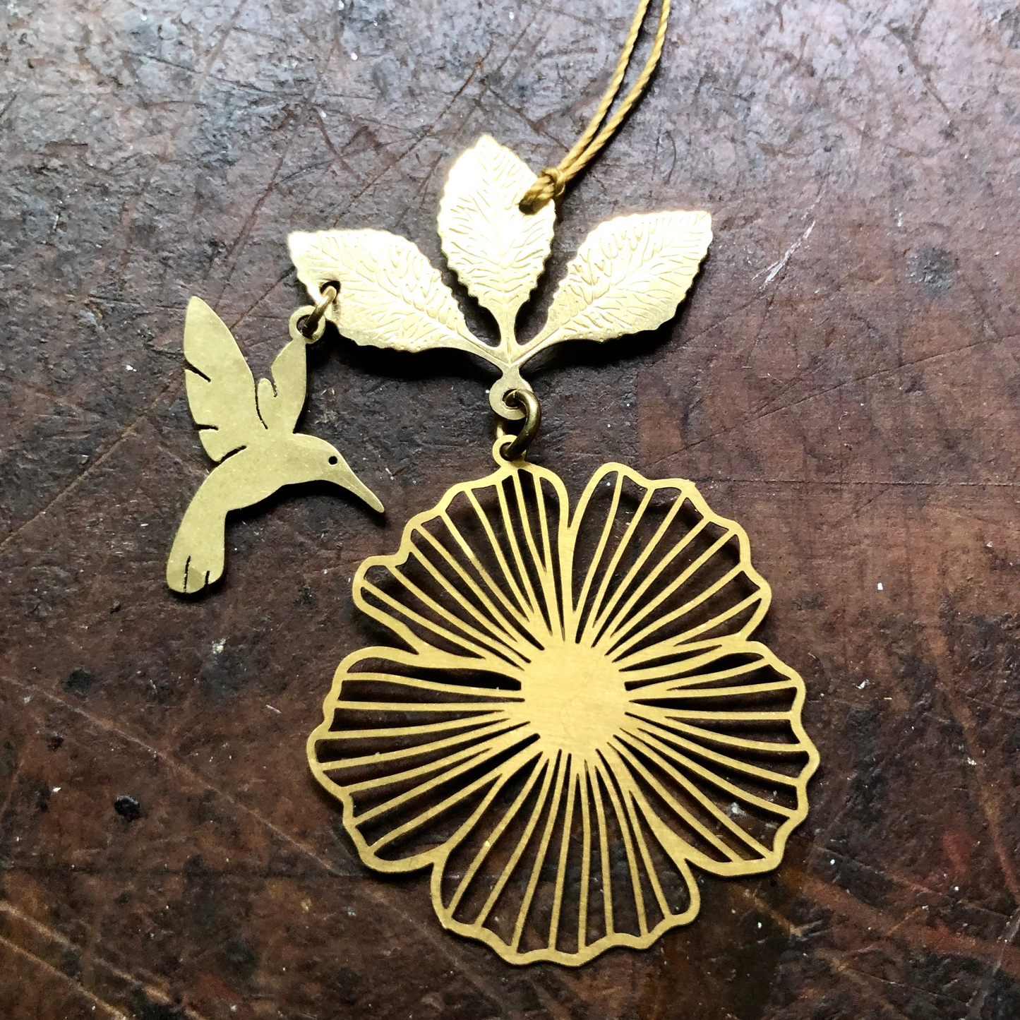 Hibiscus Hummingbird Ornament
