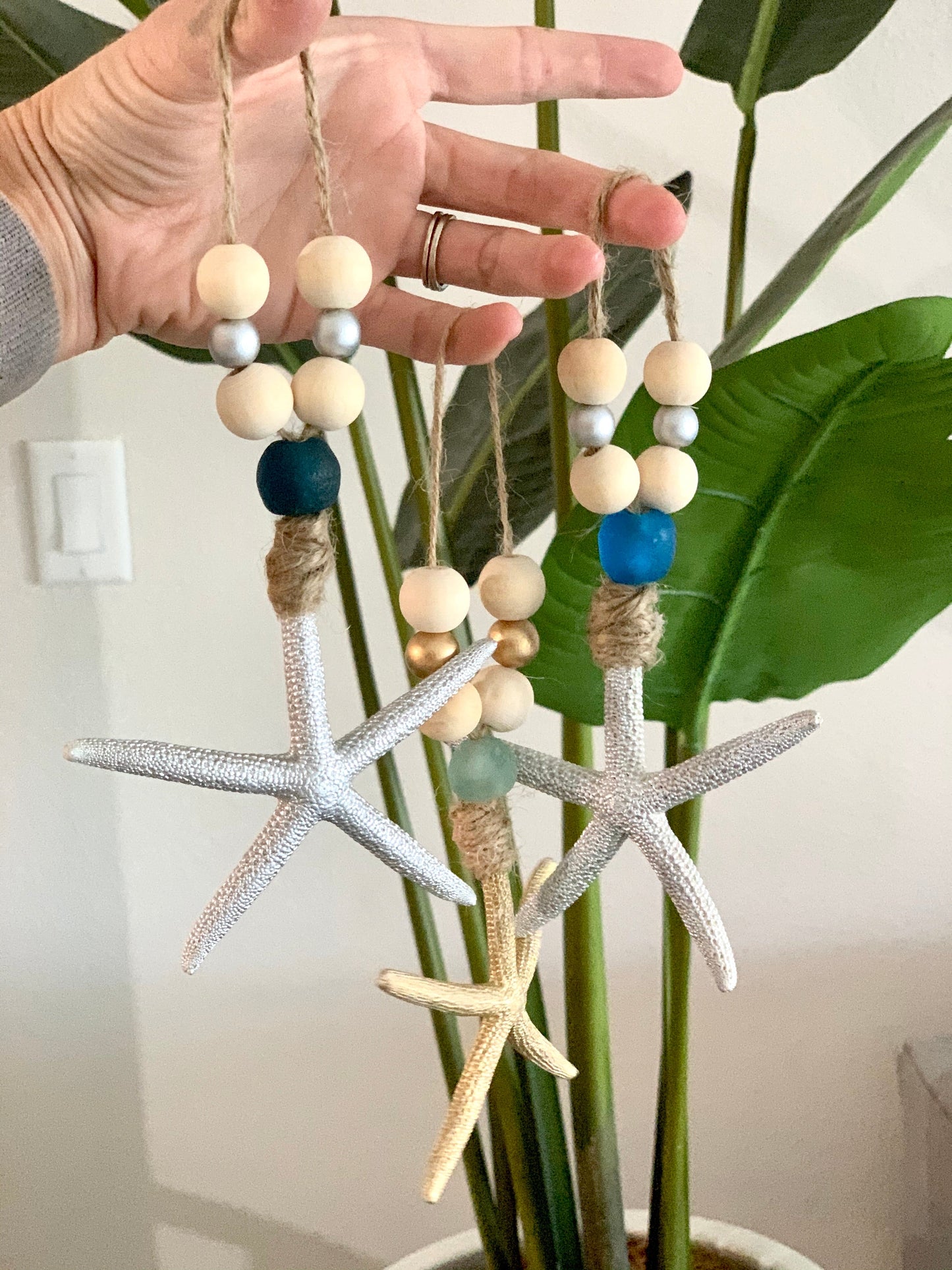 Sea Side Ornaments - Oyster or Starfish (Set of 3)