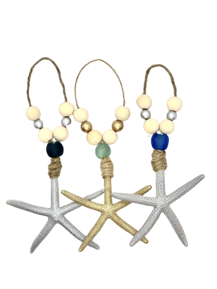 Sea Side Ornaments - Oyster or Starfish (Set of 3)