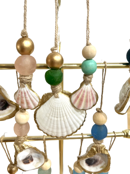 Gilded Scallop Coastal Holiday Ornament