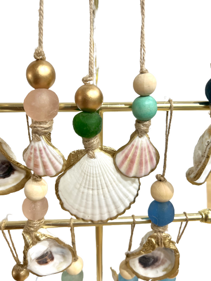 Gilded Scallop Coastal Holiday Ornament