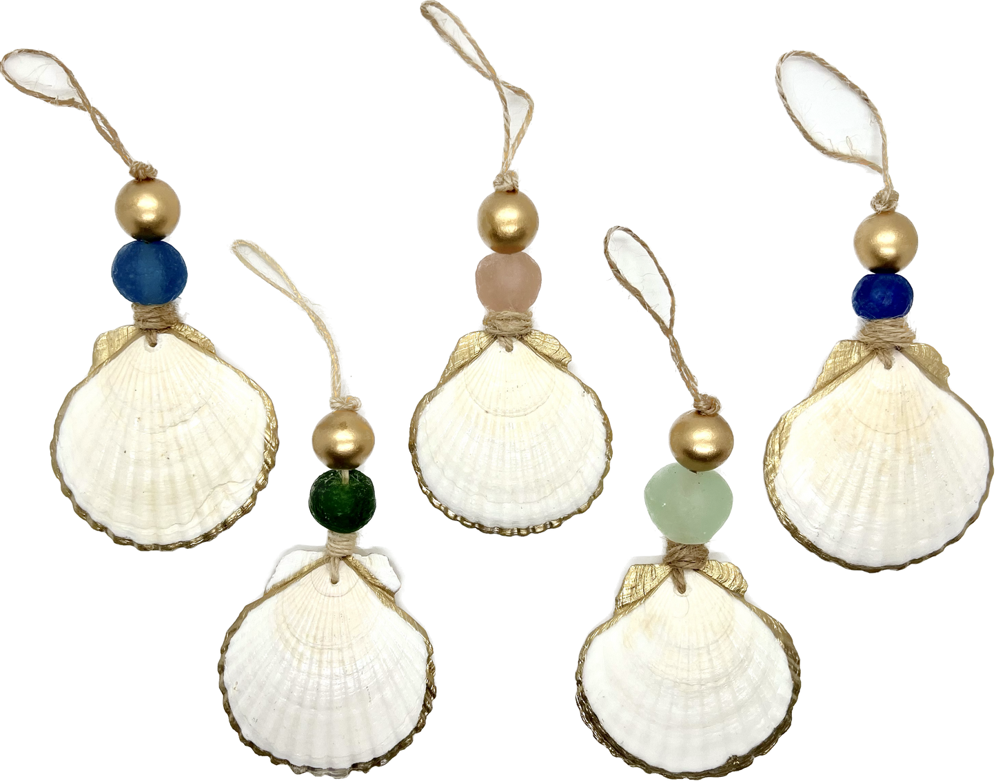 Gilded Scallop Coastal Holiday Ornament