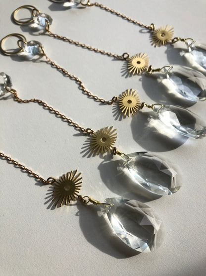 Eye Am Car Sun Catcher with Vintage Glass Crystals