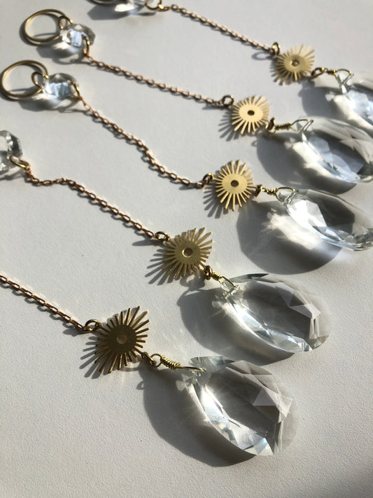 Eye Am Car Sun Catcher with Vintage Glass Crystals