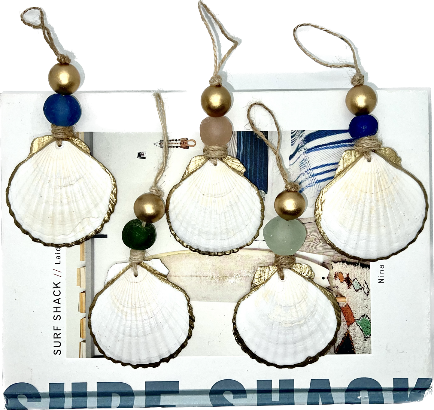 Gilded Scallop Coastal Holiday Ornament