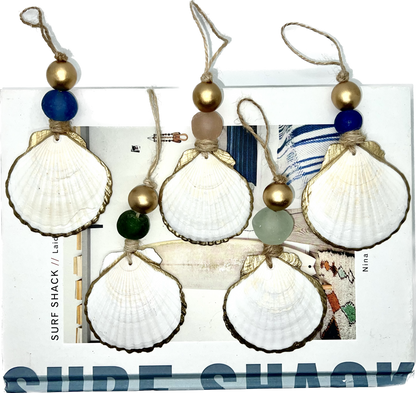 Gilded Scallop Coastal Holiday Ornament