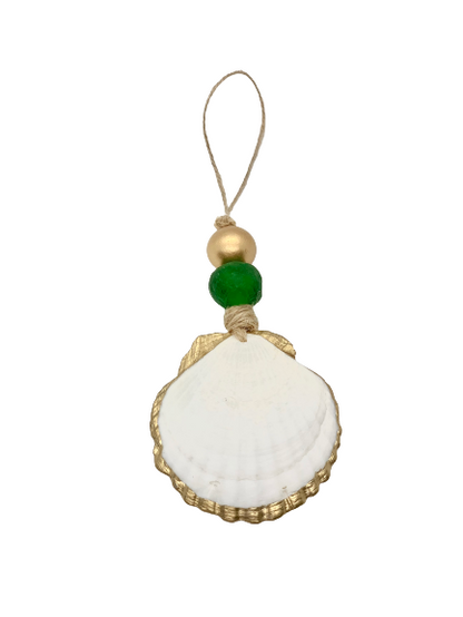 Gilded Scallop Coastal Holiday Ornament