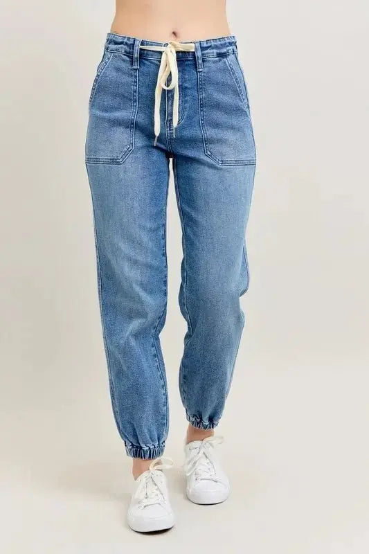 Pants Trendsi Judy Blue Denim Joggers Plus Size Women's Fashion Jeans - High Waist, Comfy