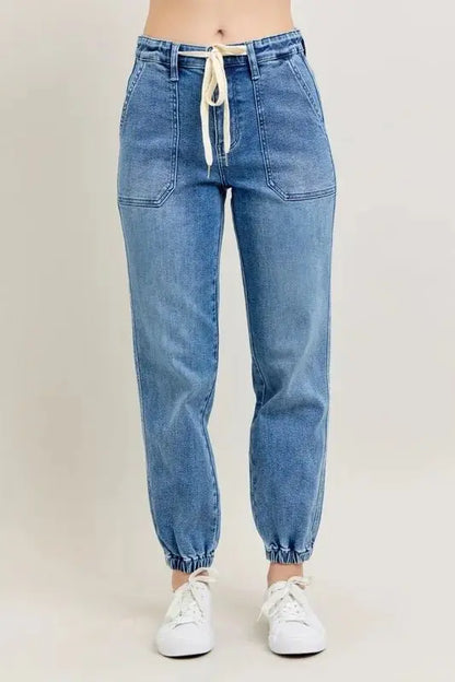 Pants Trendsi Judy Blue Denim Joggers Plus Size Women's Fashion Jeans - High Waist, Comfy