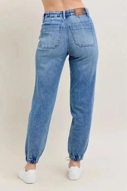 Pants Trendsi Judy Blue Denim Joggers Plus Size Women's Fashion Jeans - High Waist, Comfy