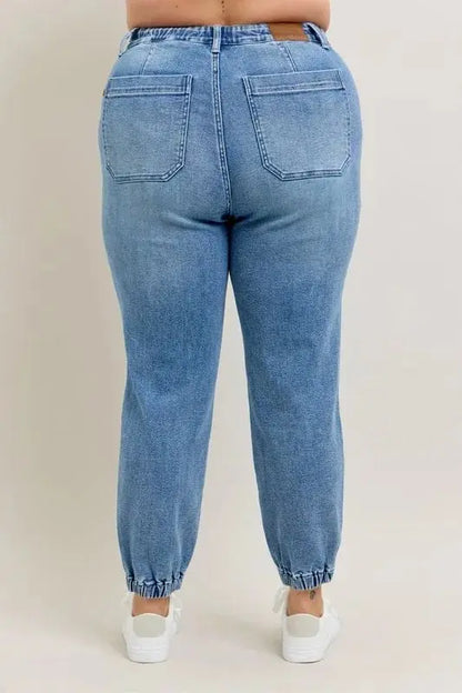 Pants Trendsi Judy Blue Denim Joggers Plus Size Women's Fashion Jeans - High Waist, Comfy