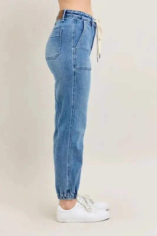 Pants Trendsi Judy Blue Denim Joggers Plus Size Women's Fashion Jeans - High Waist, Comfy