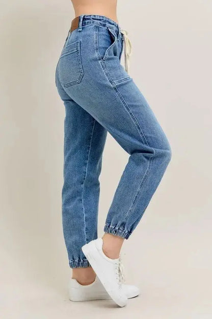 Pants Trendsi Judy Blue Denim Joggers Plus Size Women's Fashion Jeans - High Waist, Comfy