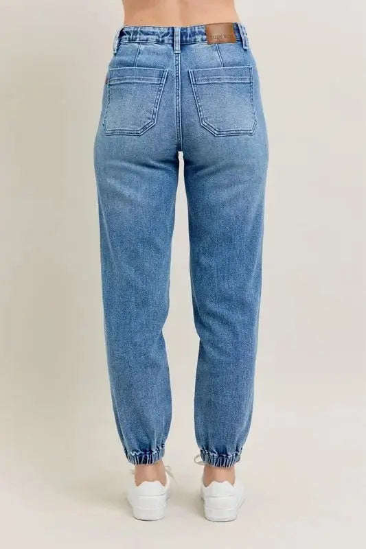 Pants Trendsi Judy Blue Denim Joggers Plus Size Women's Fashion Jeans - High Waist, Comfy