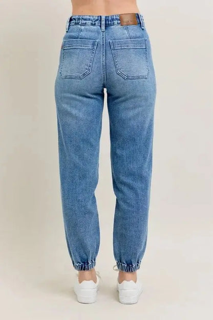 Pants Trendsi Judy Blue Denim Joggers Plus Size Women's Fashion Jeans - High Waist, Comfy