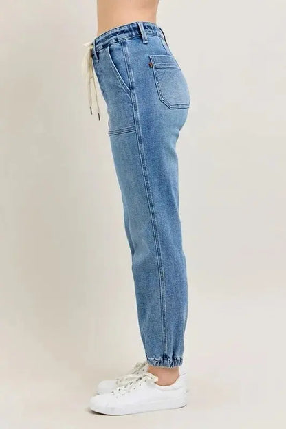 Pants Trendsi Judy Blue Denim Joggers Plus Size Women's Fashion Jeans - High Waist, Comfy