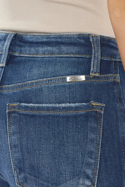 Jeans - High Waist Crop - Raw Hem Denim