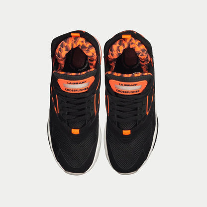 LA Gear Men's Turbo Light Up Mid Shoes Black Neon Red