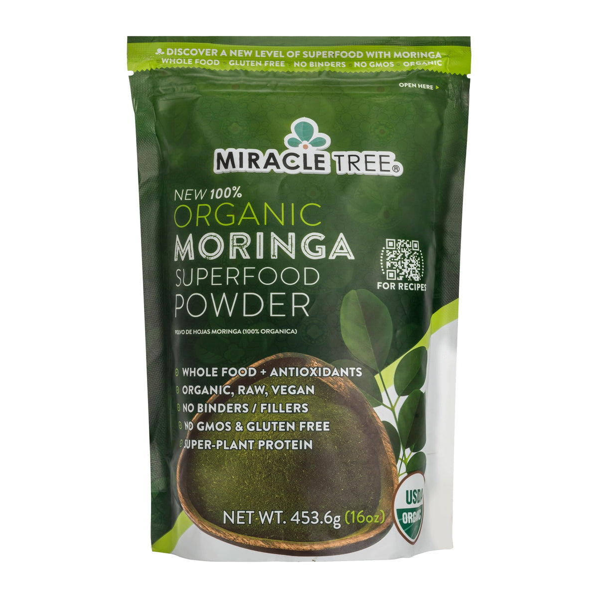 PureLeaf Organics Organic Moringa Powder 16 Oz Pouch