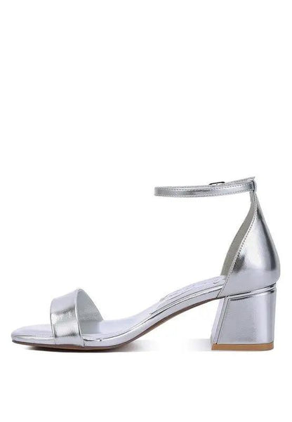 Block Heel Sandals Sandals - Metallic Block Heel - Elegant Occasion Footwear