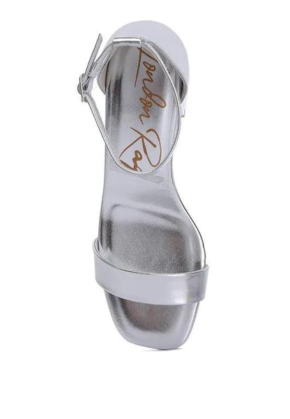 Block Heel Sandals Sandals - Metallic Block Heel - Elegant Occasion Footwear