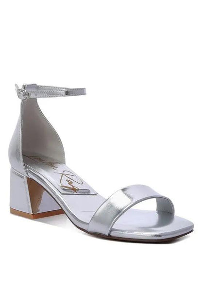 Block Heel Sandals Sandals - Metallic Block Heel - Elegant Occasion Footwear