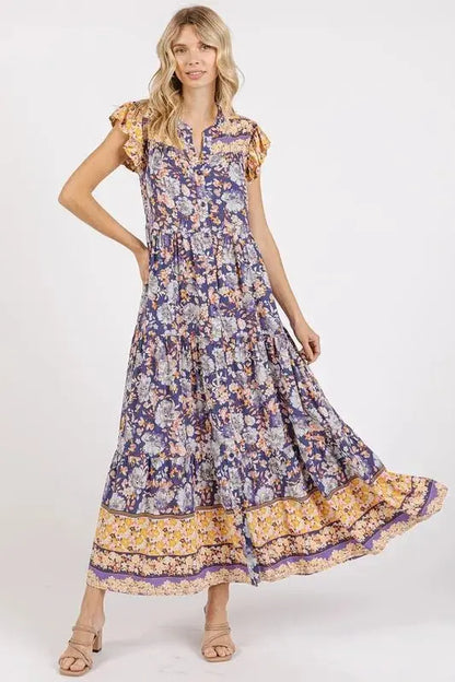 Dresses Trendsi Floral Ruffled Maxi Dress Women's Elegant Flowy Gown USA Ship