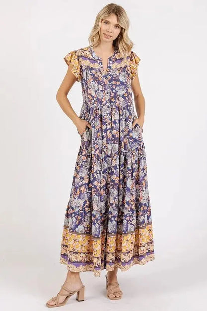Dresses Trendsi Floral Ruffled Maxi Dress Women's Elegant Flowy Gown USA Ship