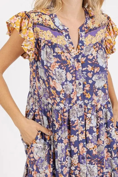 Dresses Trendsi Floral Ruffled Maxi Dress Women's Elegant Flowy Gown USA Ship