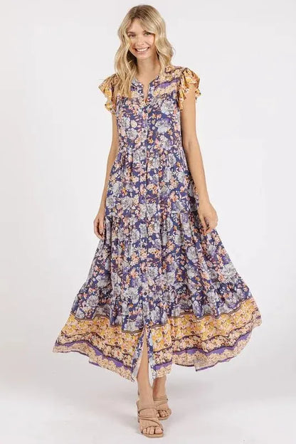 Dresses Trendsi Floral Ruffled Maxi Dress Women's Elegant Flowy Gown USA Ship