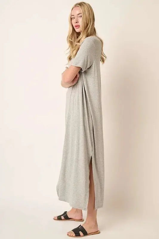 Dresses Trendsi Side Slit Dress Women's Casual Mini Dress USA Ship Soft & Flattering