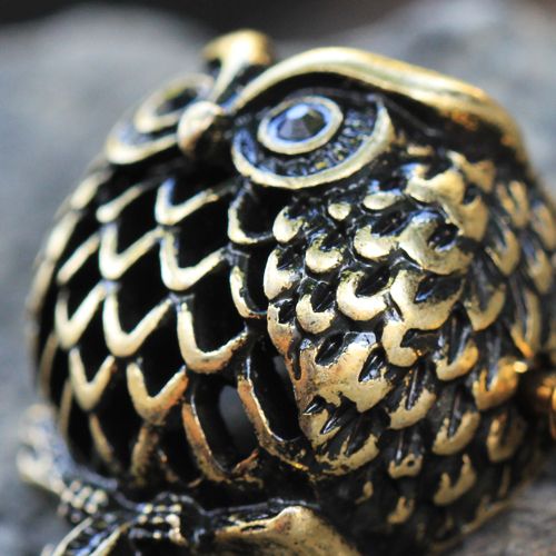 Antique Gold Plated Owl Dome Shape Nipple Shield