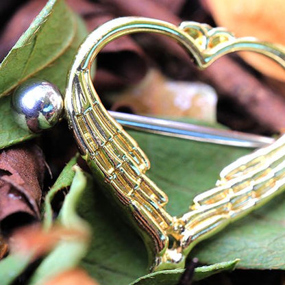 Gold Plated Winged Heart Nipple Shield